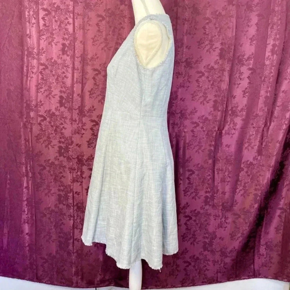Rebecca Taylor Slub Suiting Dress Grey Tweed A Line Dress Women's Size 8 - Picture 5 of 10